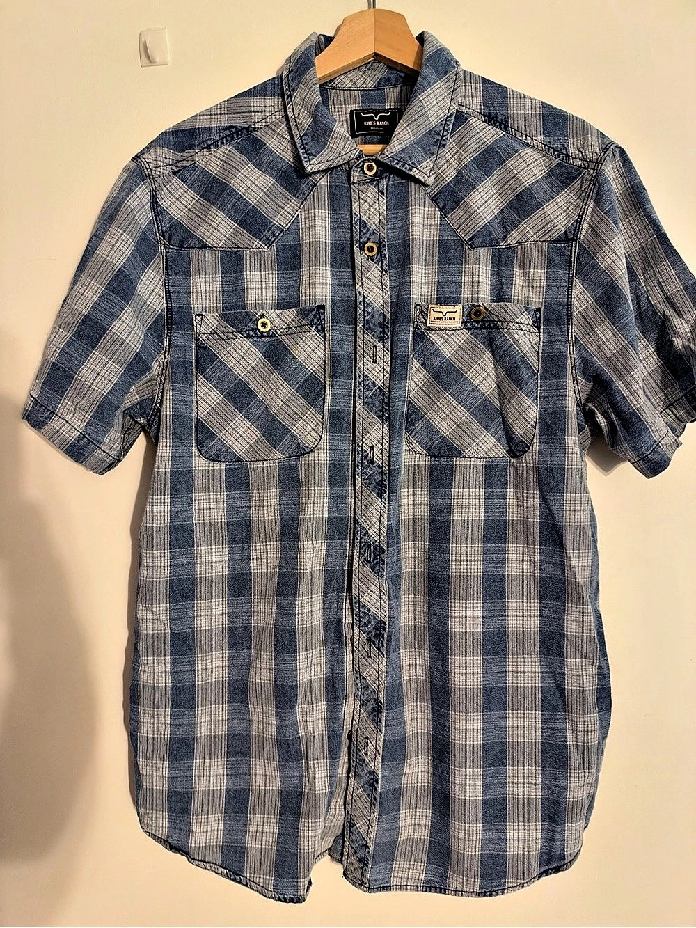 Kimes Ranch Western Uncomplicated Men's Plaid Western Shirt Size Medium